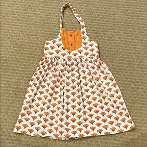 Kate Quinn Floral Orange and Cream Marigold Dress